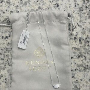 Kendra Scott Silver Necklace with Oval Pendant